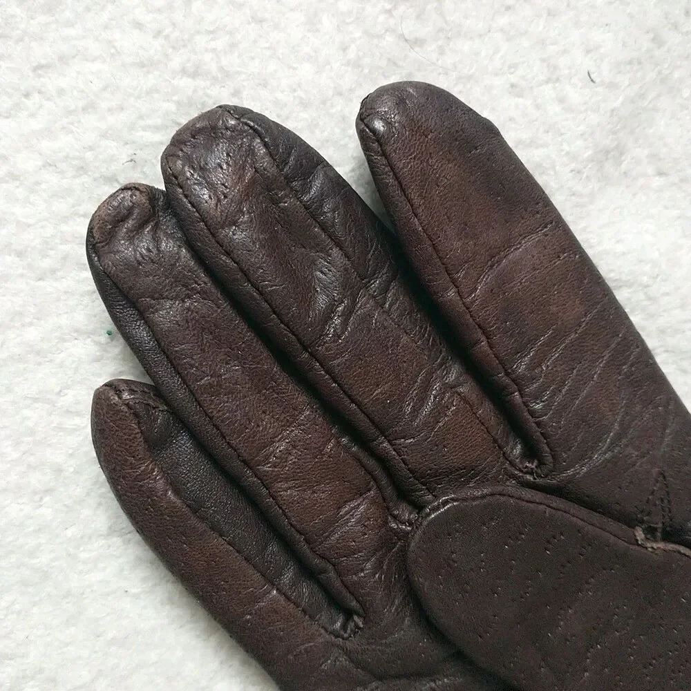 Genuine Leather Gloves Womens M/S*Brown Lined Quiet Luxury